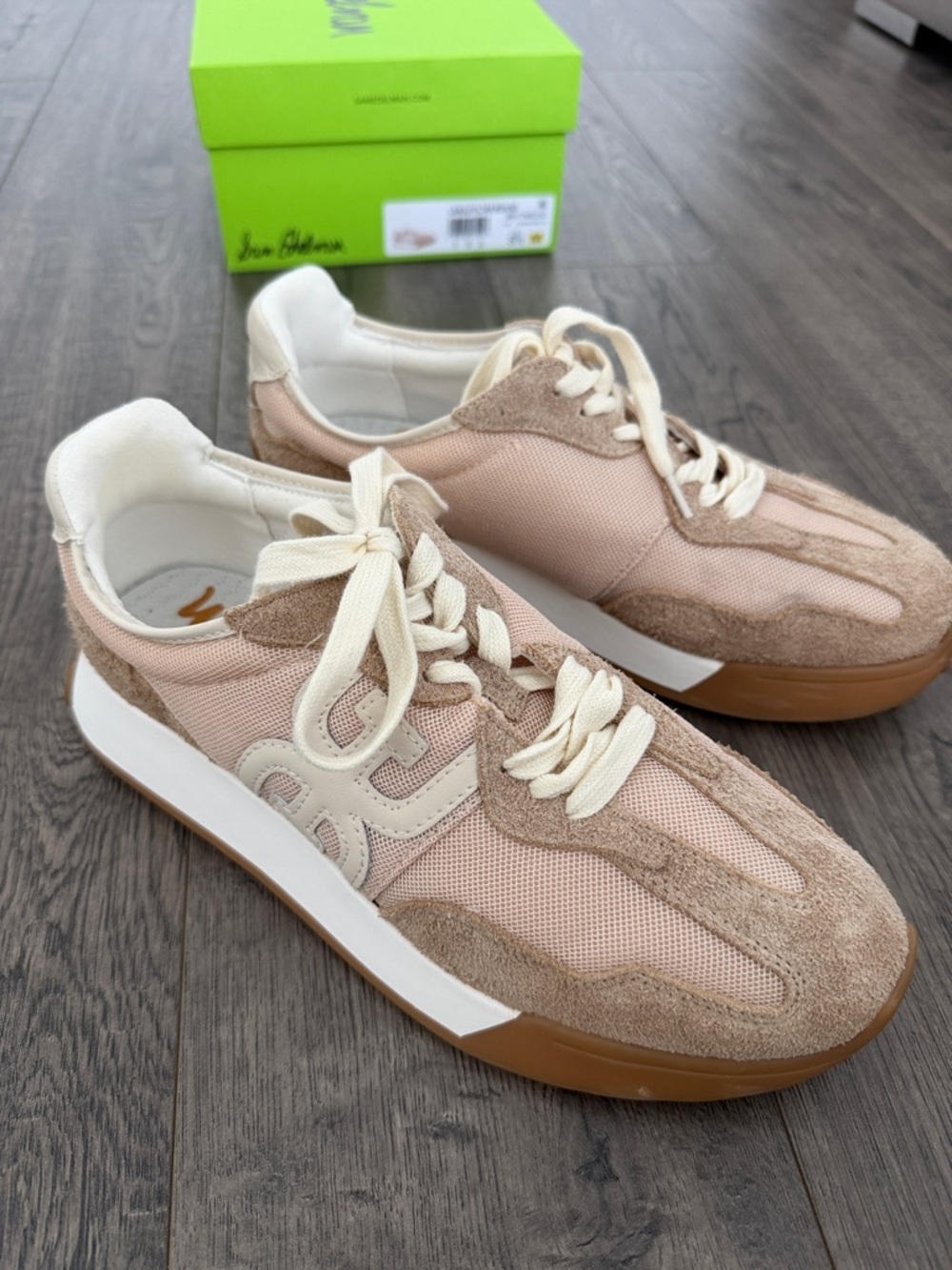 Sam Edelman Langley3 Beige/Tan Mash Suede Sneakers 8.5 M